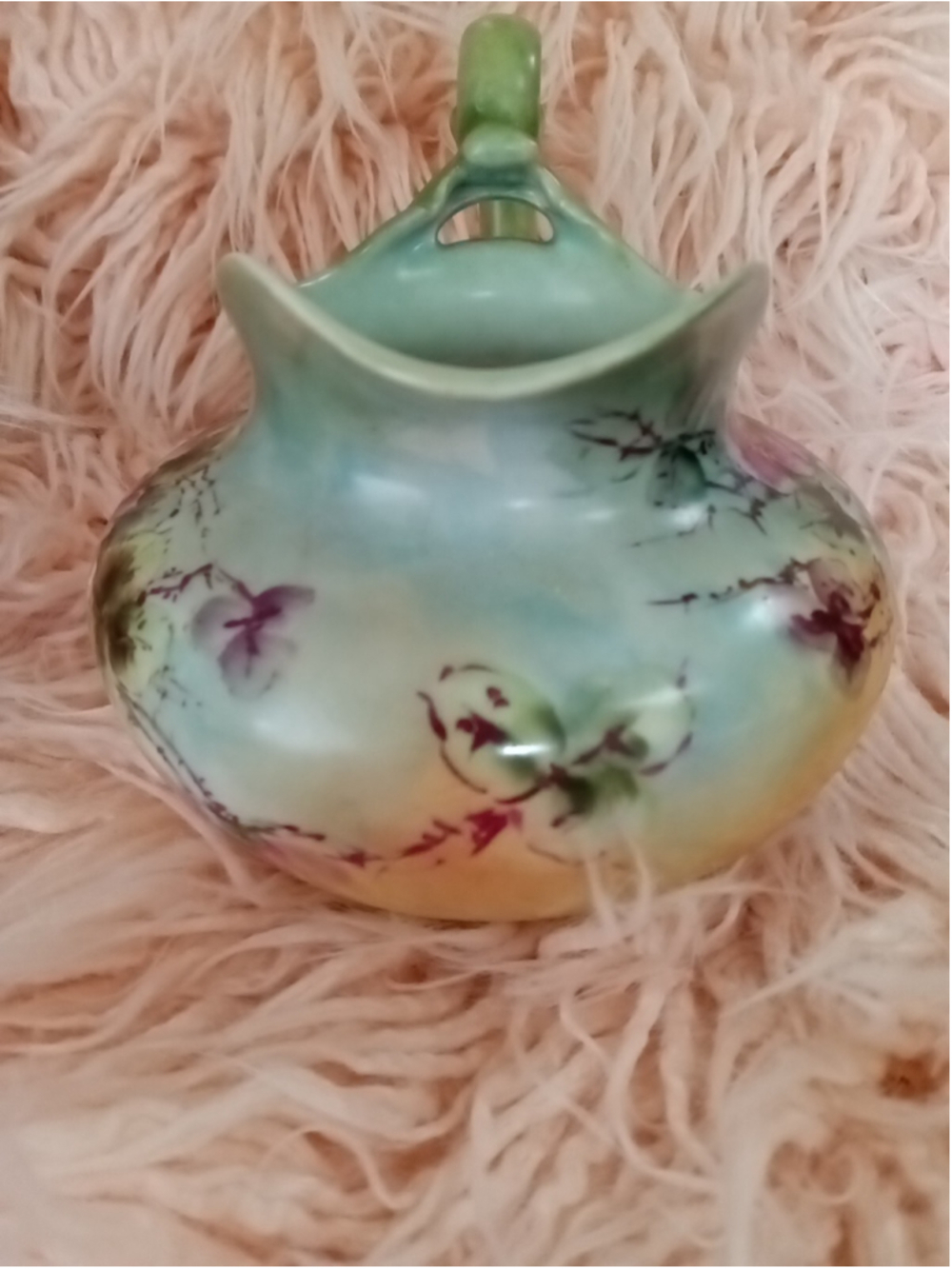 Tresseman & Vogt Limoges france pitcher flowers multicolor pitcher Green yellow - Picture 2 of 16